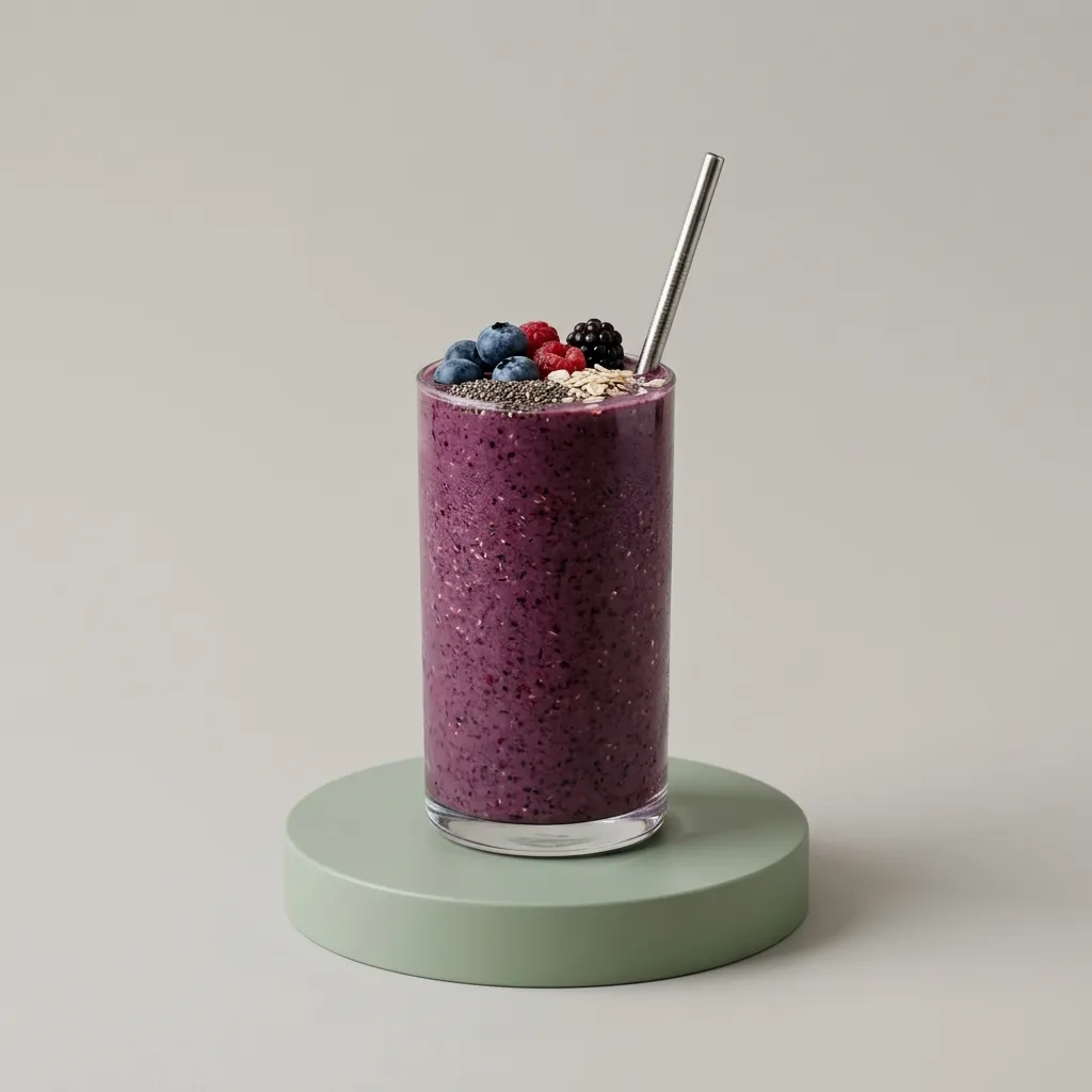 Smoothie de frutos rojos con chía y avena
